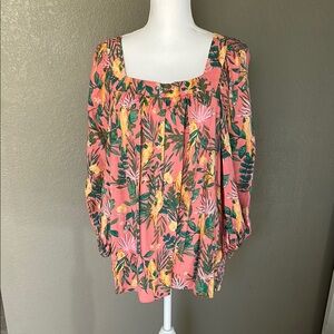 Lauren Conrad Floral Pink Women's Top